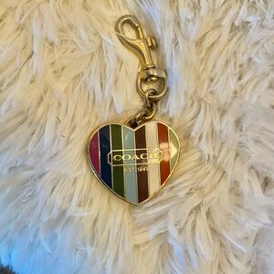 Coach Multicolor Heart Keychain